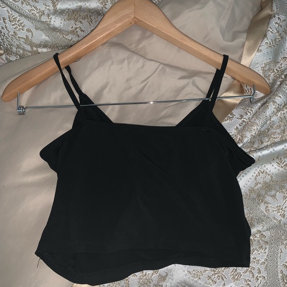 H&M Black V-Cut Crop Top Size S - Picture 6 of 8